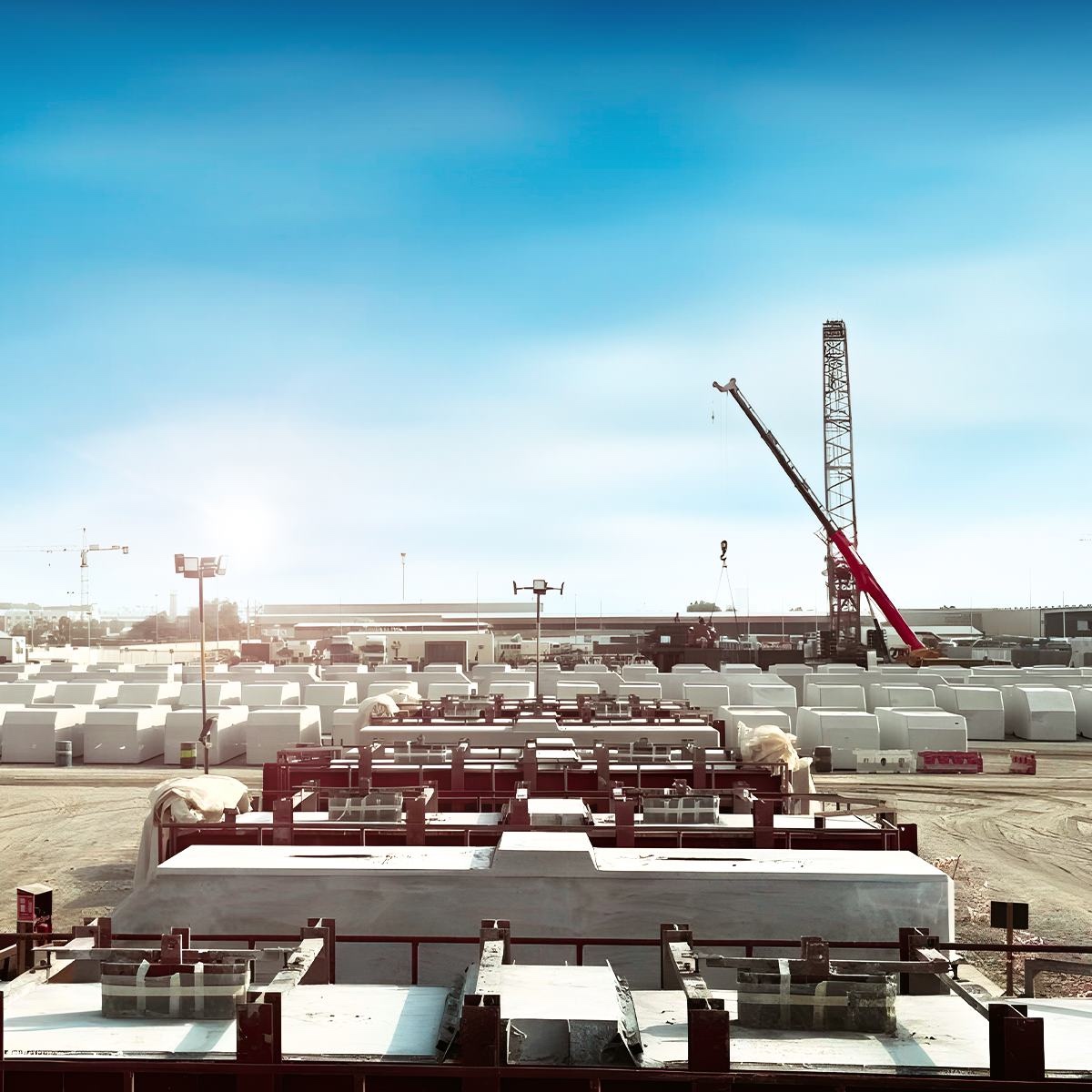 Ebawe carousel production line in a precast yard